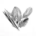 palm tree feather leafs tattoo design idea