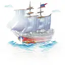 burning ship tattoo design idea
