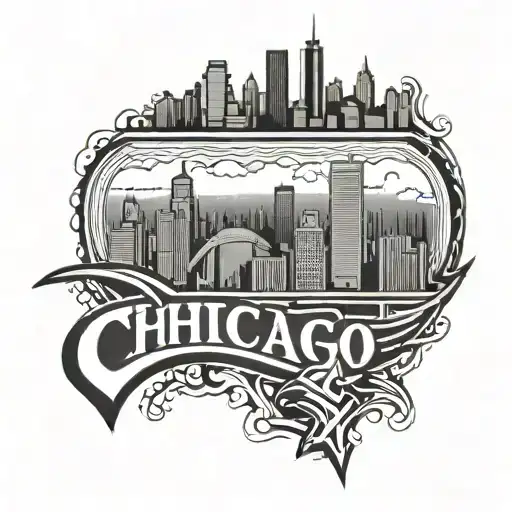 Chicago white Sox city skyline tattoo design idea