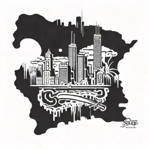 Chicago White Sox city skyline tattoo design idea