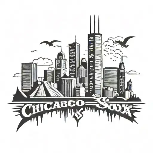Chicago white Sox city skyline tattoo design idea