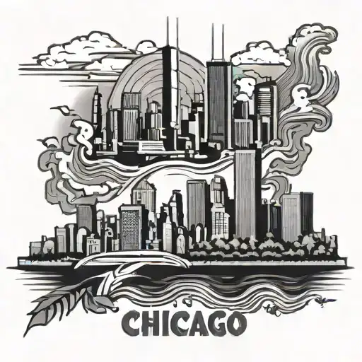 Chicago white Sox city skyline tattoo design idea