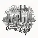 Chicago white Sox city skyline tattoo design idea