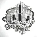 Chicago white Sox city skyline tattoo design idea