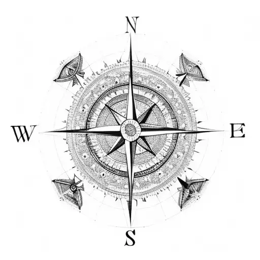 A compass with the Hagia Sophia in the center tattoo design idea