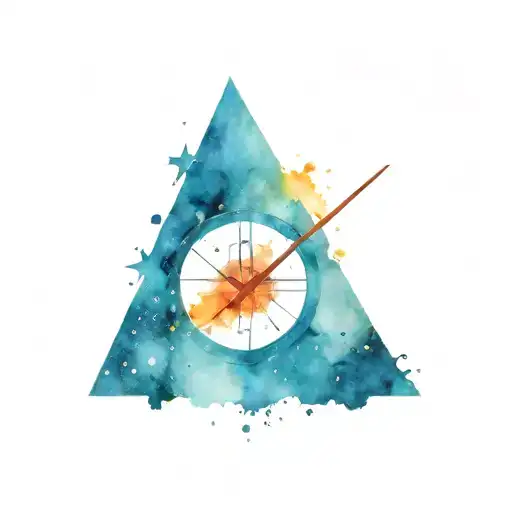 abstract galaxy with sundial tattoo design idea