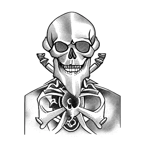 a man with a skull and crossbones tattoo tattoo design idea