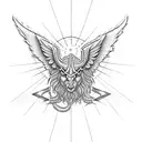 biblical angle with rays  tattoo design idea