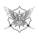 biblical angle with rays  tattoo design idea