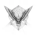 biblical angle with rays  tattoo design idea