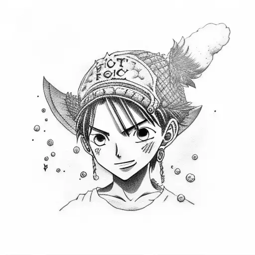luffy girl tattoo design idea