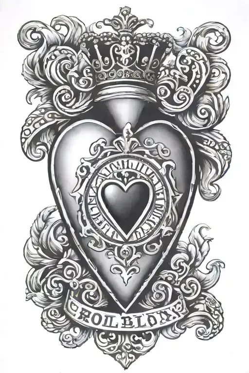 heart and rolex logo tattoo design idea
