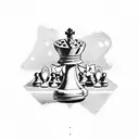 chess board with a black queen tattoo design idea