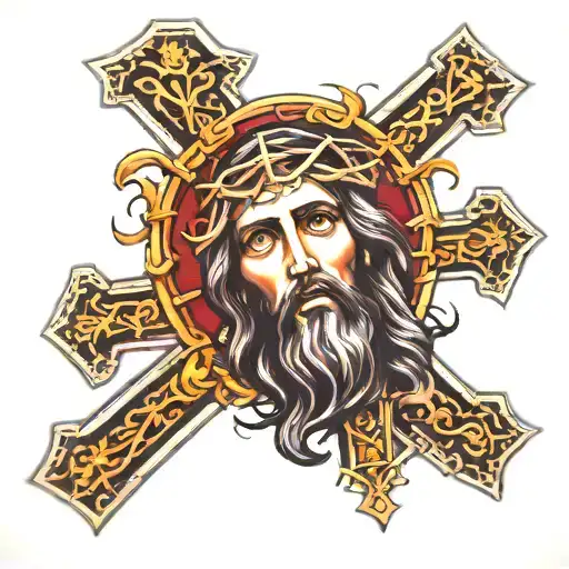 Jesus Christ cross tattoo design idea