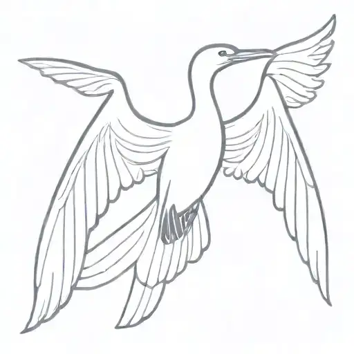 cormorant spreading wings  tattoo design idea
