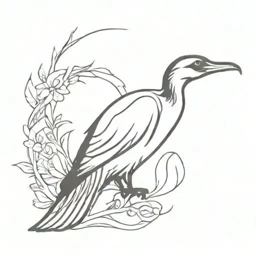 cormorant tattoo design idea