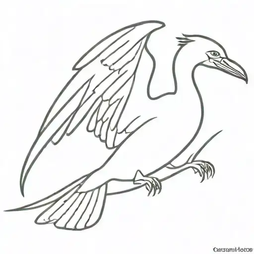 cormorant spreading wings  tattoo design idea