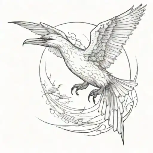 cormorant spreading wings tattoo design idea