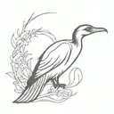 cormorant tattoo design idea