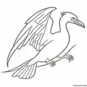 cormorant spreading wings  tattoo design idea