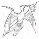 cormorant spreading wings  tattoo design idea