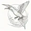 cormorant spreading wings tattoo design idea