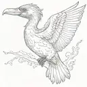 cormorant spreading wings tattoo design idea
