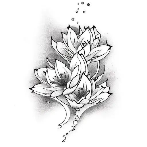 koi with water lilys tattoo design idea
