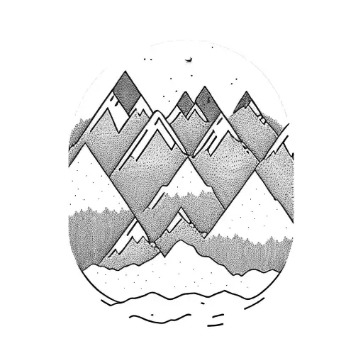 Mountains, hike, loneliness tattoo design idea
