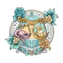 libra and pisces tattoo design idea