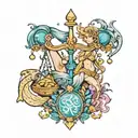 libra and pisces tattoo design idea