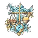 libra and pisces tattoo design idea