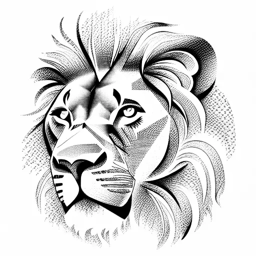Lion with timepiece tattoo design idea