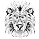 Lion with timepiece tattoo design idea