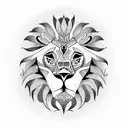 Lion with timepiece tattoo design idea