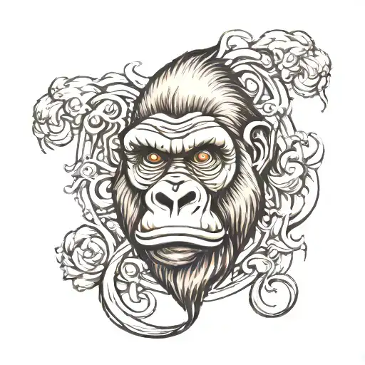 gorilla tattoo design idea