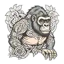 gorilla tattoo design idea