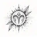  combine 3 horoscope signs  Sun cancer Moon Scorpio  Decendent Capricorn   tattoo design idea