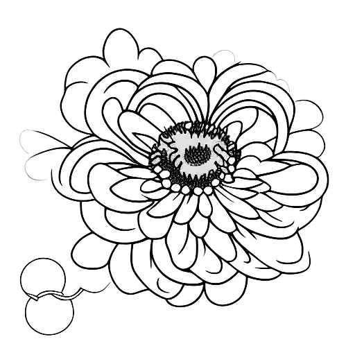 crysanthemum and daisy with intertwining stems  tattoo design idea