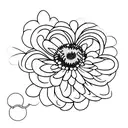 crysanthemum and daisy with intertwining stems  tattoo design idea
