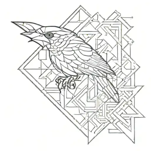 An abstract geometric pattern inspired by the colors and shapes of the Arizona Cardinals, Diamondbacks, and Suns logos tattoo design idea
