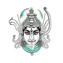 A tattoo design combining Lord Shiva and Hanuman in a unique and artistic way tattoo design idea