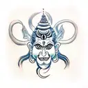 A tattoo design combining Lord Shiva and Hanuman in a unique and artistic way tattoo design idea