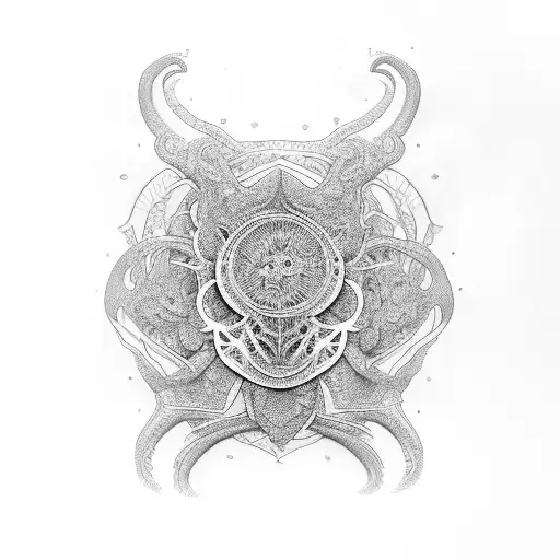 A stylized kidney with intricate dotwork detailing tattoo design idea