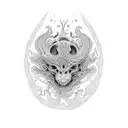 A stylized kidney with intricate dotwork detailing tattoo design idea