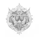 A stylized kidney with intricate dotwork detailing tattoo design idea