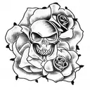 Skull and Roses tattoo design idea