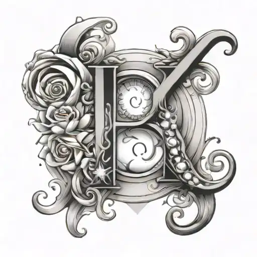 letters AKA surrounded by diamond and pearls inside tattoo design idea