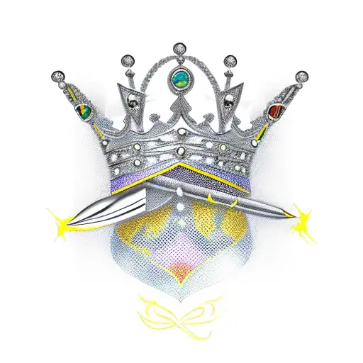 Queen's Crown spade tattoo design idea