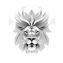 Lion with snakes around it tattoo design idea